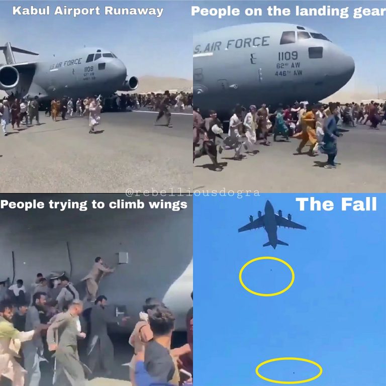 Scene incredibile pe aeroportul din Kabul. Un avion US Air Force decolează cu oameni agățați de el (VIDEO)