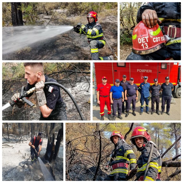 Continuă lupta contra incendiilor din Grecia. DSU: Pompierii din România și Moldova fac echipă în insula Evia – VIDEO
