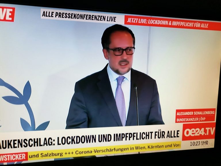 Austria instituie lockdown total și vaccinarea obligatorie