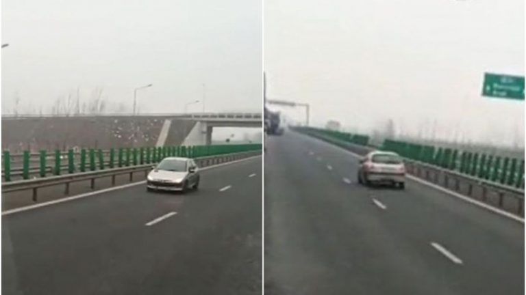 Filmată pe contrasens, pe Autostrada A1. Cu ce sancțiuni s-a ales tânăra șoferiță - VIDEO