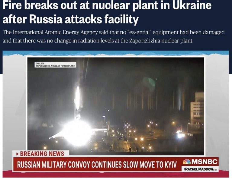 RĂZBOI ÎN UCRAINA. Cea mai mare centrală nucleară din Europa, în mâinile rușilor / Incendiul la Zaporojie