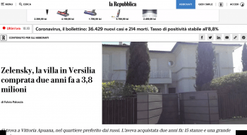 La Repubblica scrie despre vila lui Zelenski din Toscana - Ziarul National La Repubblica scrie despre vila lui Zelenski din Toscana