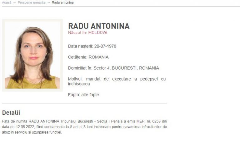 UPDATE Antonina Radu, condamnată în dosarul Colectiv, găsită. Unde anume a fost localizată/Femeia fusese dată în urmărire