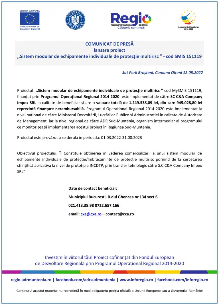 Comunicat de presă Perii Broșteni