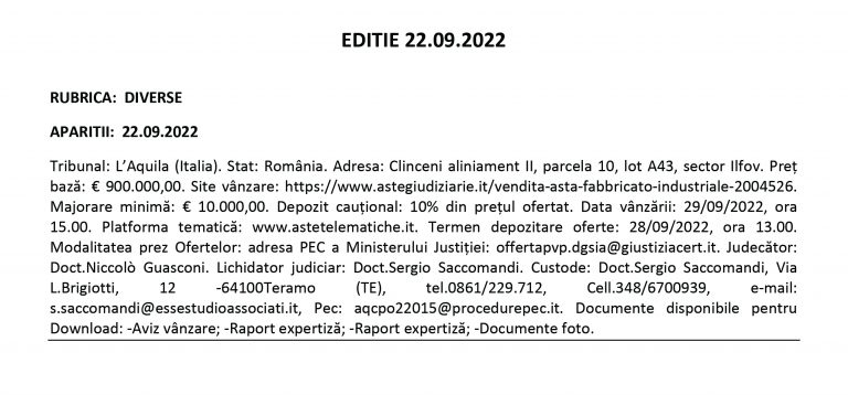 Anunt Diverse