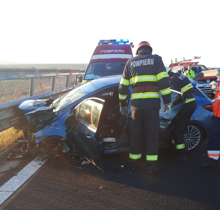 Accident grav! A intervenit elicopterul SMURD pentru a prelua un șofer rănit. Unde s-a întâmplat totul