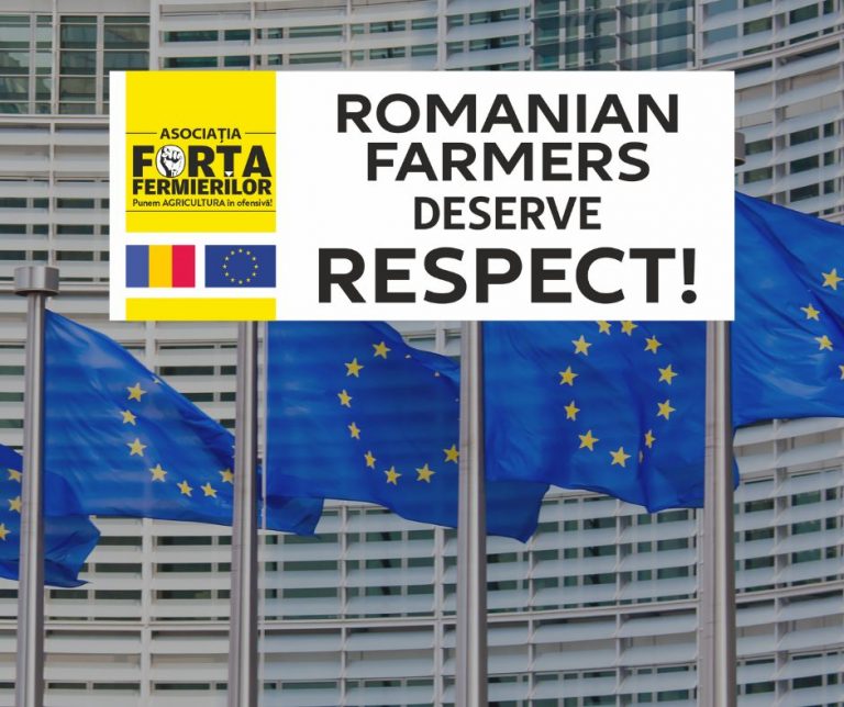 AFF anunță protest al agricultorilor în fața Comisiei Europene. Mesajul pe care vor să-l transmită la Bruxelles: „FERMIERII ROMÂNI MERITĂ RESPECT!”