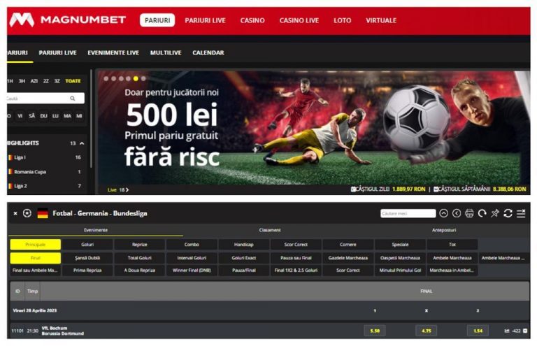 (P) Bundesliga este la cote mari la Magnumbet. Cele mai bune ponturi pentru meciul Bochum – Dortmund