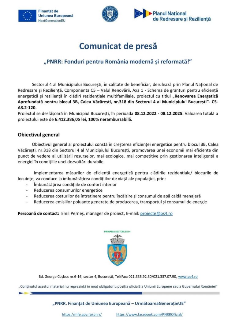 Comunicat de presă „PNRR: Fonduri pentru România modernă și reformată!” (4)