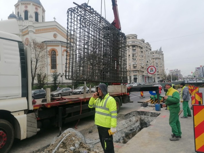 Imagini spectaculoase cu fundațiile noilor porți de gabarit de la Pasajul Unirii