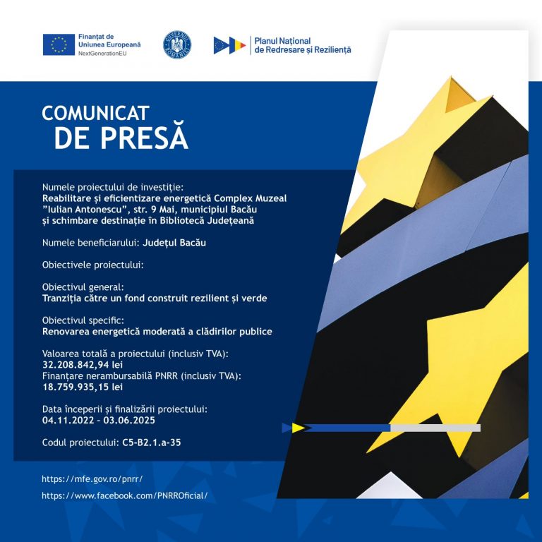 Comunicat de presa Judetul Bacau