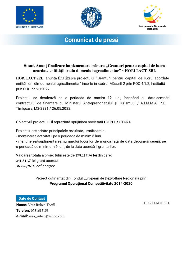 Comunicat de presa HORI LACT SRL (2)