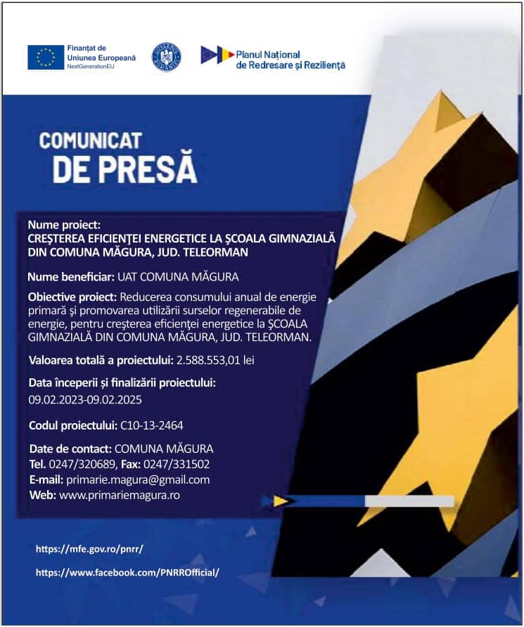 Comunicat de presa Comuna Magura
