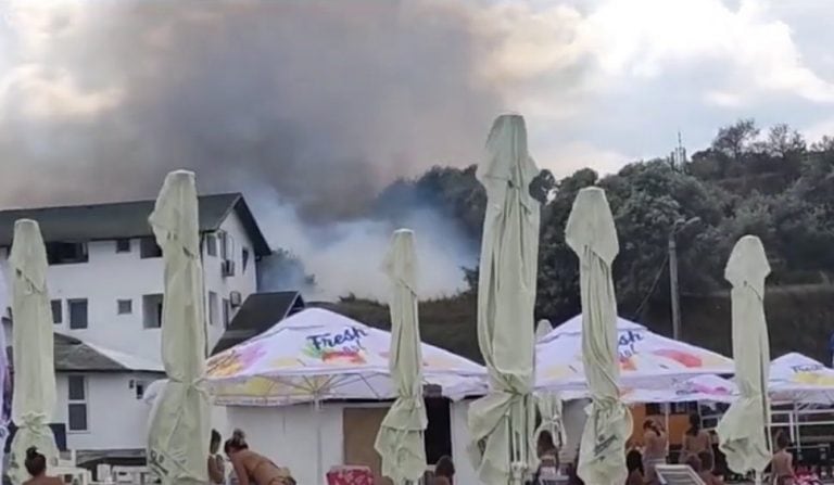 Pompierii au fost chemaţi de urgenţă la Eforie Sud! Incendiu de proporţii, aproape de turişti (VIDEO)