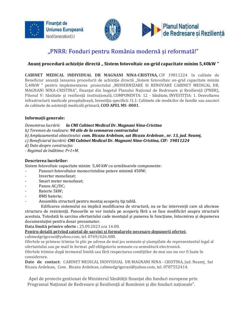 Comunicat de presa Cabinet Medical Individual Dr Magnani Nina-Cristina (1)