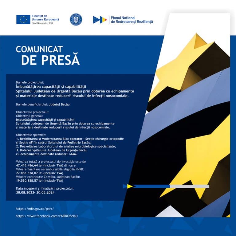 Comunicat de presă Județul Bacău
