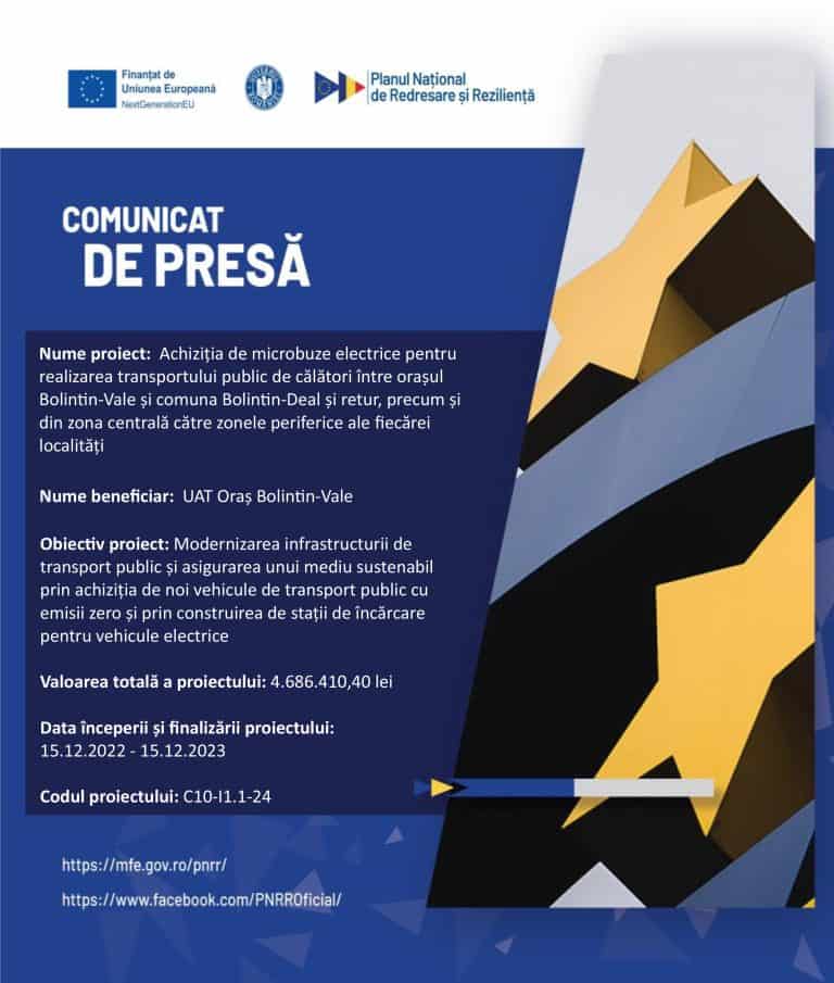 Comunicat de presă UAT Bolintin-Vale 1