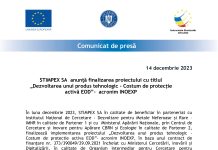 Comunicat de presă încheiere proiect STIMPEX SA - Ziarul National
