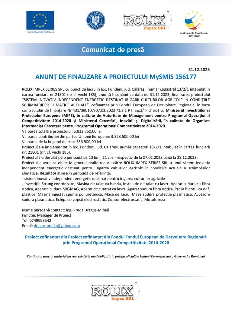Comunicat de Presă finalizarea proiectului-156177_Rolix-INMA_