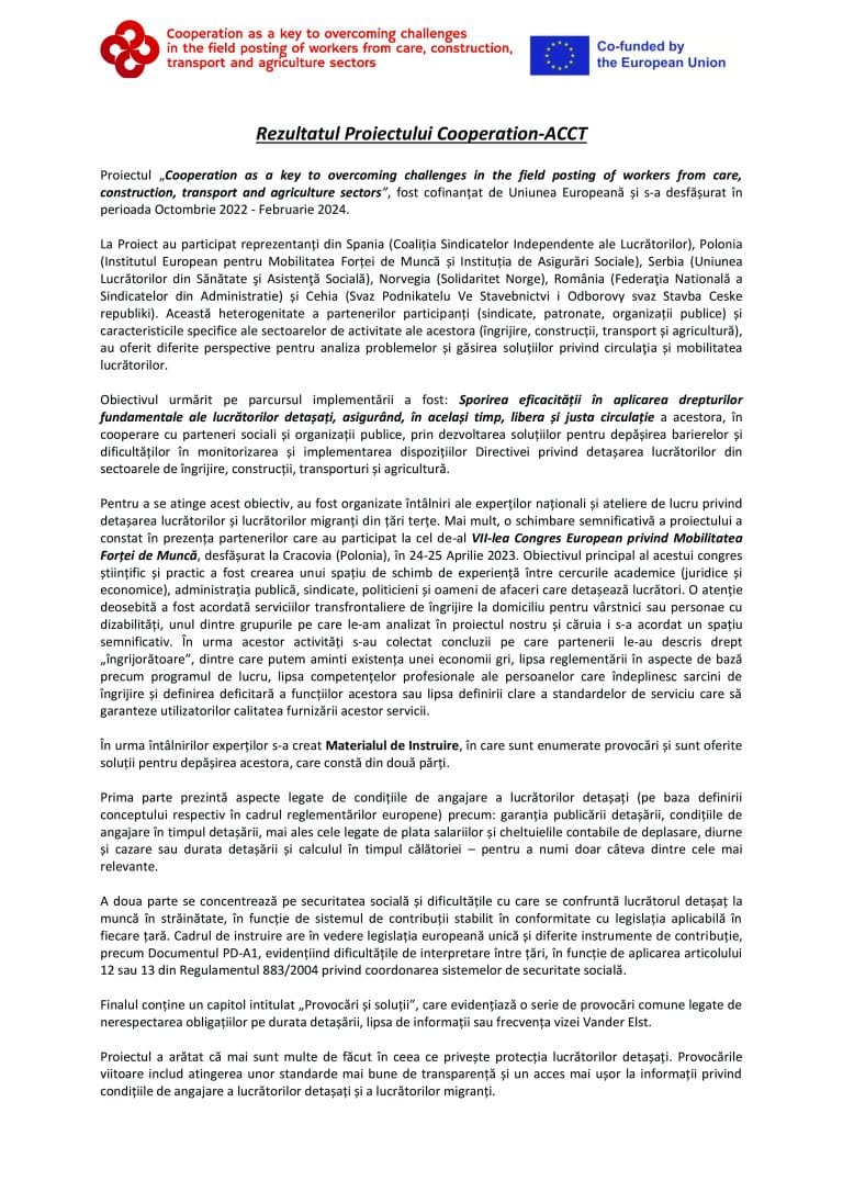 Comunicat de presă Cooperation-ACCT