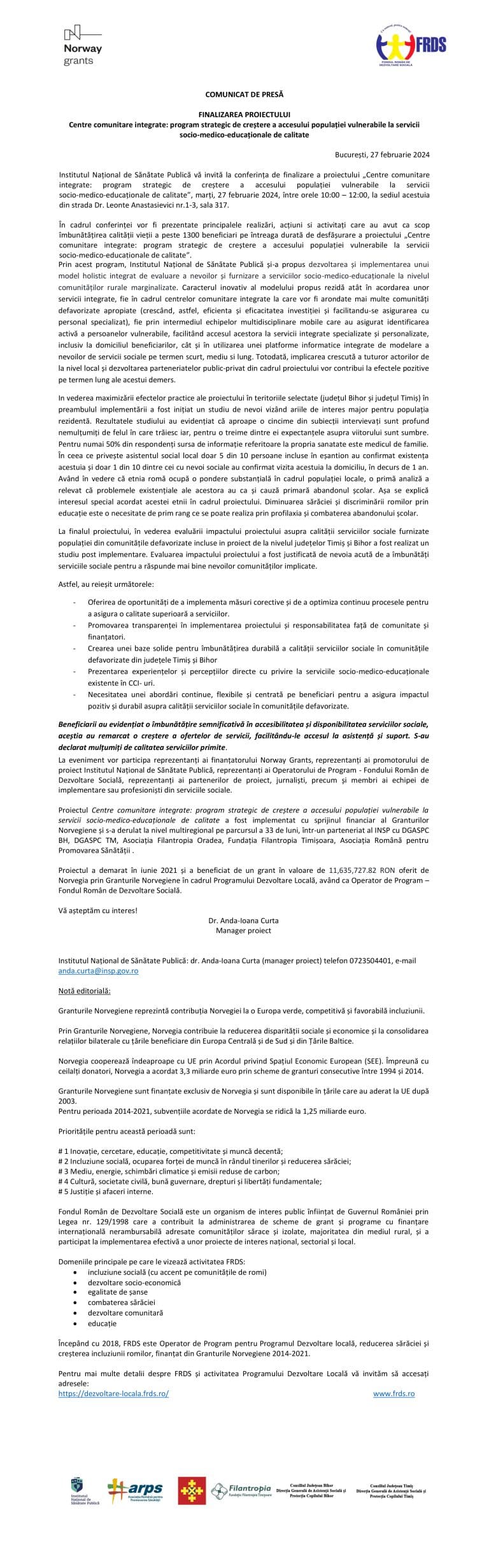 Comunicat presă proiect PN4049 conferință finala