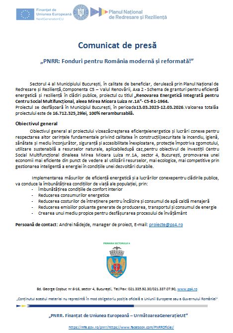 Comunicat de presă „PNRR: Fonduri pentru România modernă și reformată!” (4)