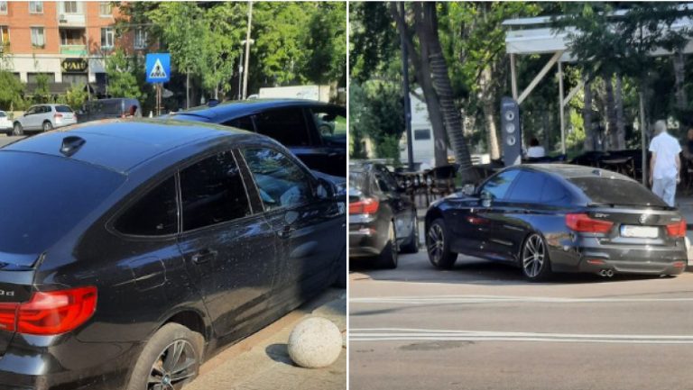Un șofer s-a trezit cu mașina „scufundată” într-o groapă apărută în asfalt. Prima sa reacție