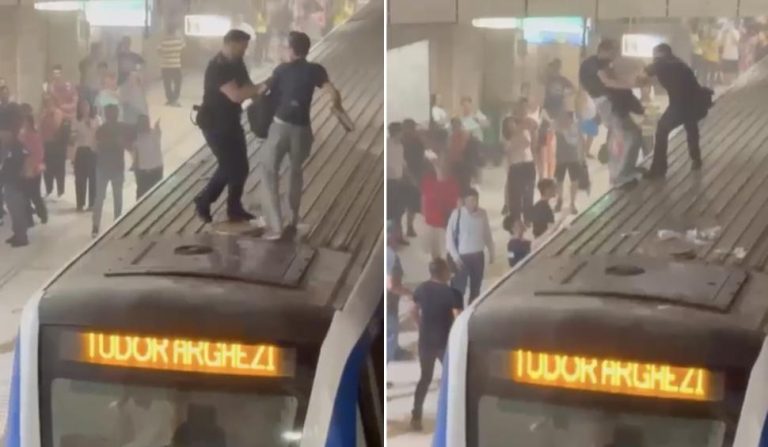 Imagini incredibile! Incidente la metrou. Un bărbat s-a urcat pe un tren, la Piața Victoriei/Ce s-a întâmplat la Piața Romană