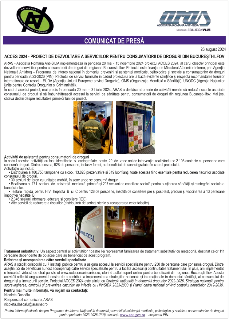 Comunicat de presă ARAS