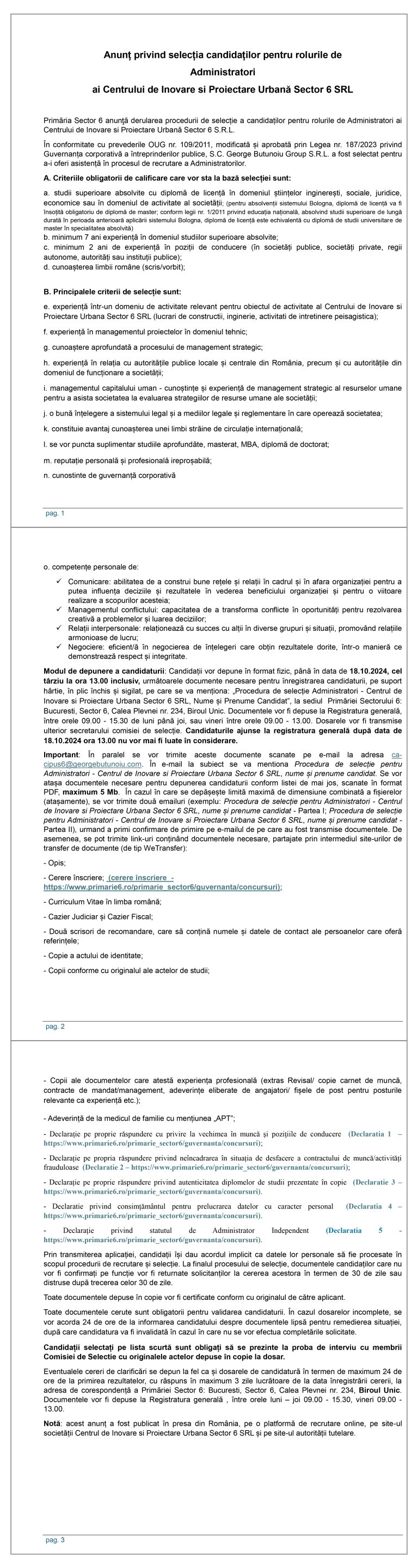 Anunț de presă