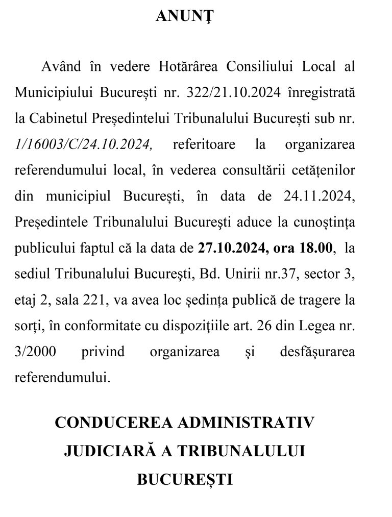 Anunț de presă