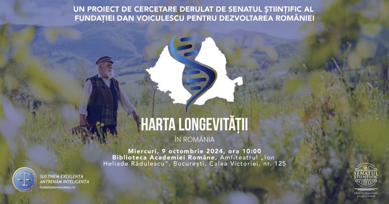 Senatul Științific al Fundației Dan Voiculescu anunță organizarea conferinței naționale „Harta Longevității în România” la Academia Română