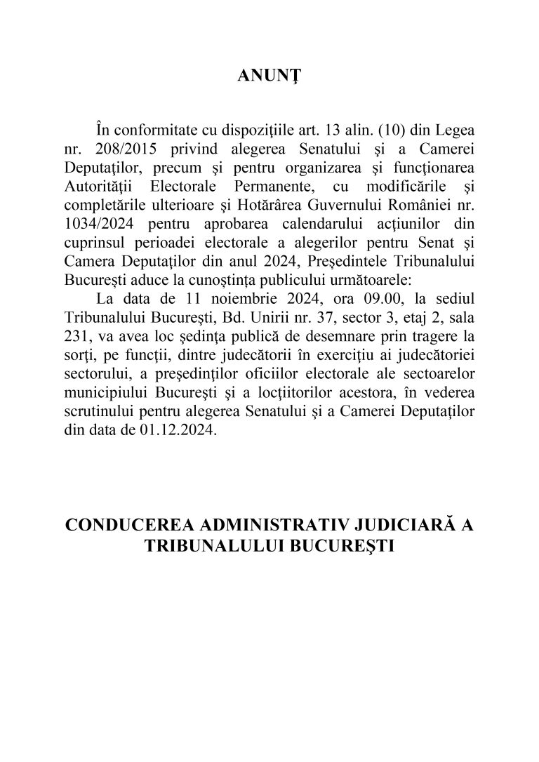 Anunț de presă
