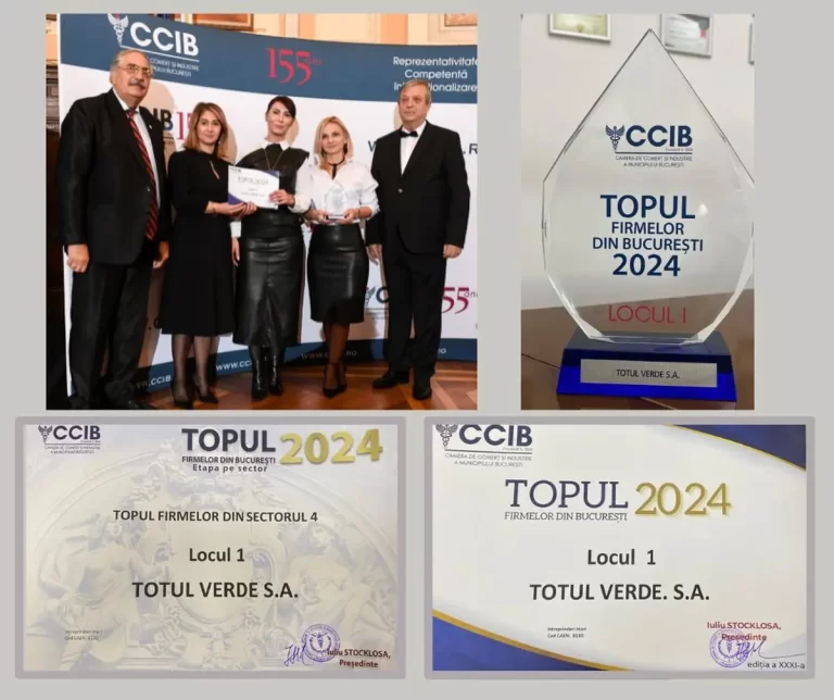 Compania Totul Verde. – locul 1 pe București la întreținere peisagistică în 2024