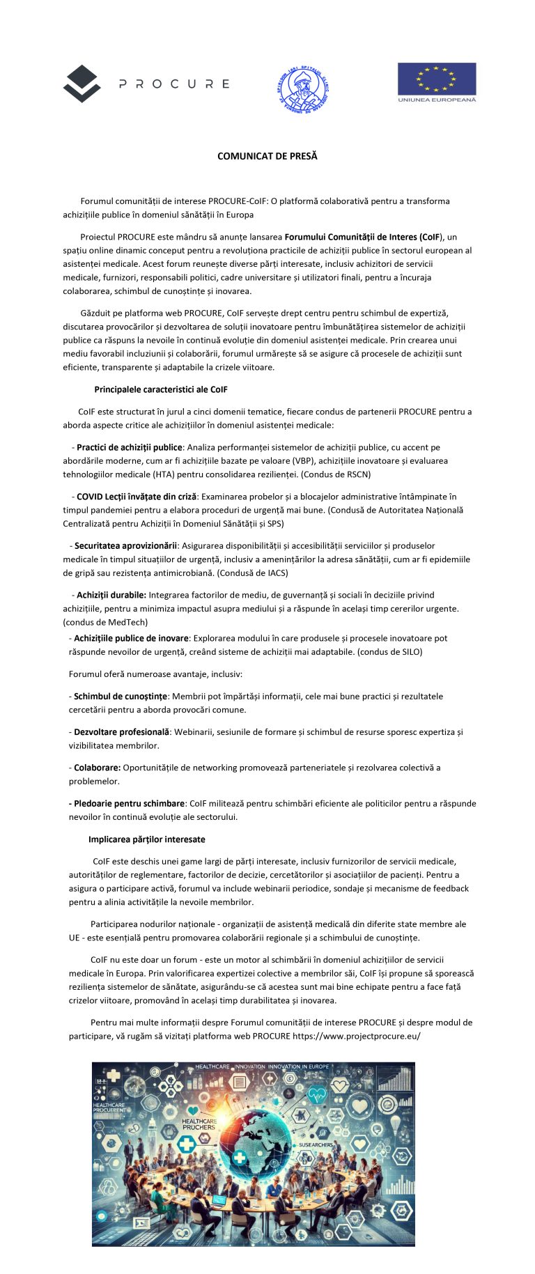 COMUNICAT DE PRESĂ