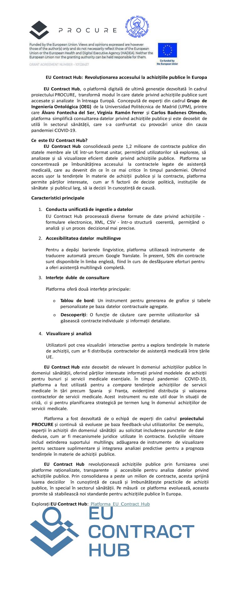 Comunicat de presă – EU Contract Hub