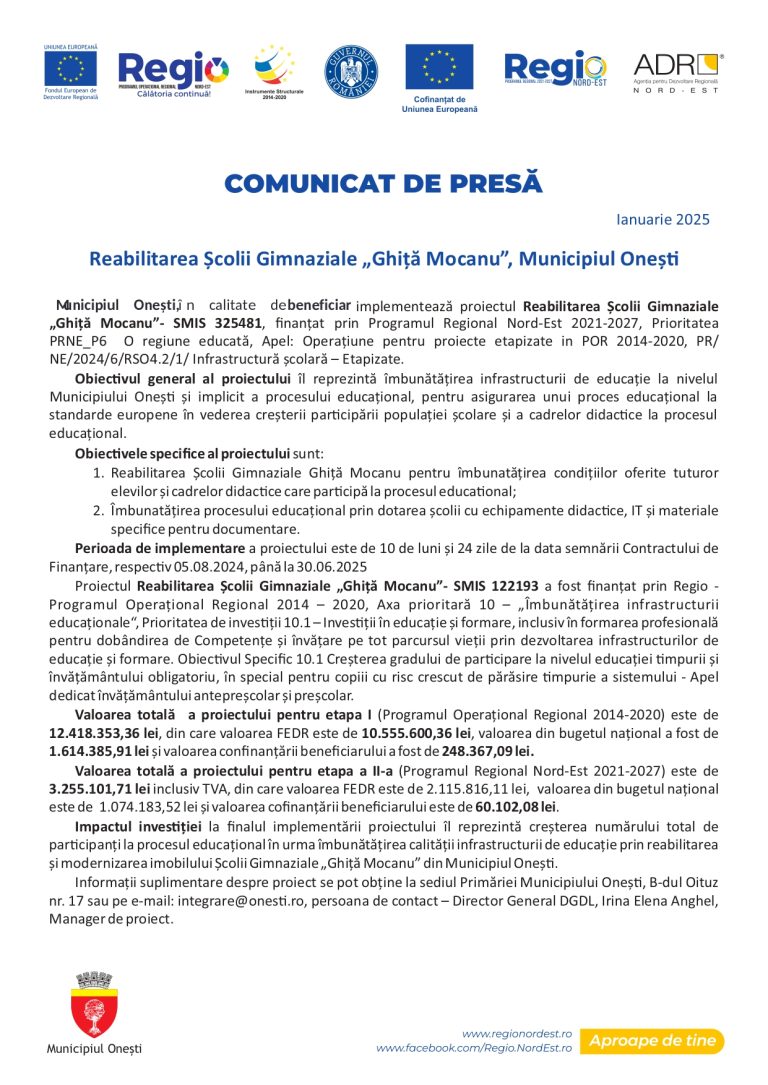 Comunicat de presă UAT Municipiul Onești (2)