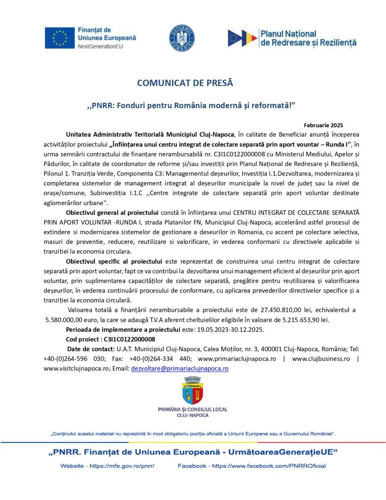 Comunicat de presă Unitatea Administrativ Teritorială Cluj-Napoca (2)