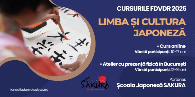 Curs gratuit pentru o limbă străină la mare căutare printre români. Fundația Dan Voiculescu pentru Dezvoltarea României organizează Cursul de Limba și Cultura Japoneză