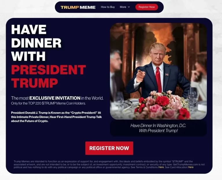 Cina memecoin. Tump oferă ”cea mai exclusivă invitație din lume”
