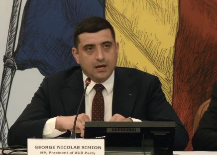 VIDEO. George Simion, la un eveniment la Parlament: Sunt singurul candidat care are relații cu administrația Trump