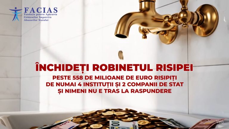 FACIAS: Închideți robinetul risipei înainte de a cere „solidaritate”. Peste 558 de milioane de euro risipiți de numai 4 instituții și 2 companii de stat