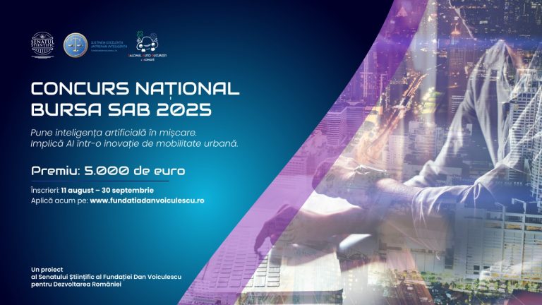 Start concurs național Bursa SAB: Senatul Științific al FDVDR premiază cu 5.000 de euro proiecte bazate pe AI pentru mobilitatea 4.0