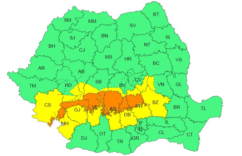 Cod portocaliu de ploi și lapoviță în mai multe județe. Zonele în care se anunță viscol – HARTĂ/Cum va fi vremea în București - Ziarul National Cod portocaliu de ploi și lapoviță în mai multe județe. Zonele în care se anunță viscol – HARTĂ/Cum va fi vremea în București - Ziarul National